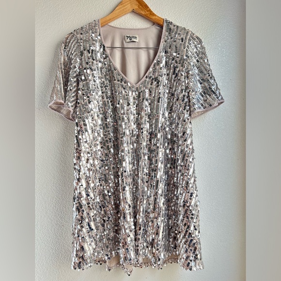 Show Me Your Mumu | Silver Short Sleeve Sequin Mini Dress - Picture 2 of 6